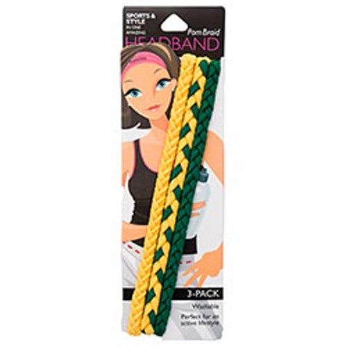 POM Braid (3 Pk)- Bottle Green/Yellow Gold