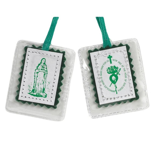 Green Laminated Scapular - 12/pk