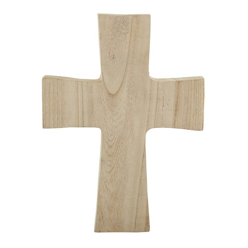 Paulownia Wood Standing Cross - Large - Natural Finish