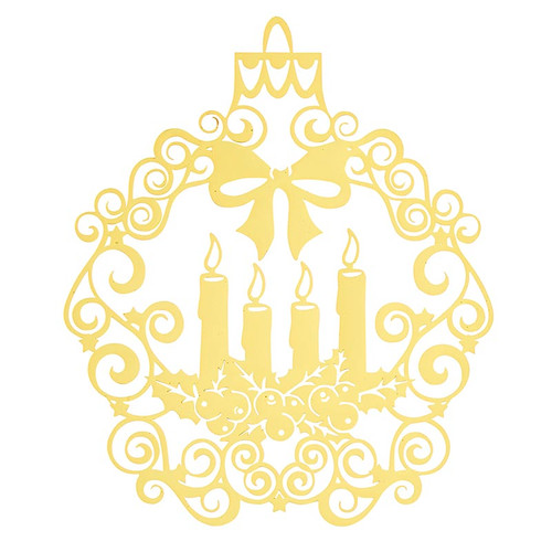 Advent Candles Brass Christmas Ornament -12/pk