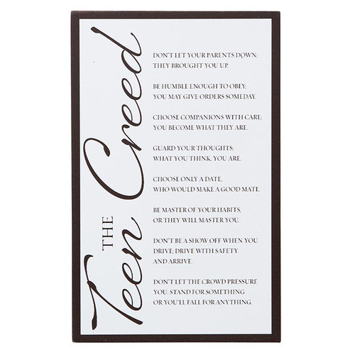 Teen Creed Prayer Plaque - 6/pk