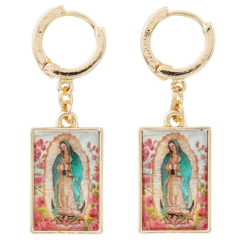 Our Lady Of Guadalupe Gold Earrings