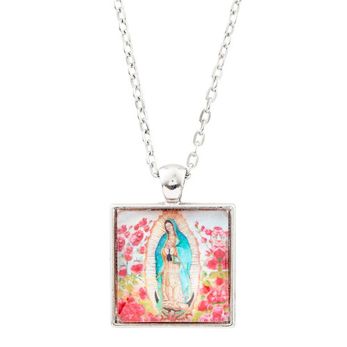 Our Lady Of Guadalupe Art Tile Pendant With Chain