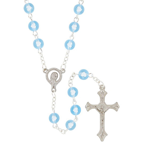 Blue Madonna Love Rosary - 4/pk