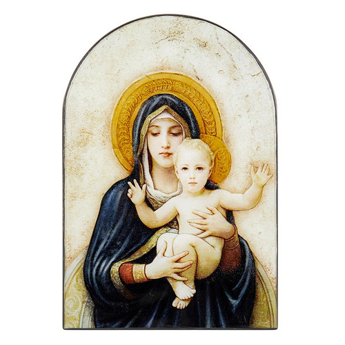 Bouguereau: Madonna And Child Arched Wood Plaque