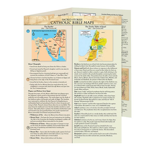 Catholic Bible Maps Sacred Stories Trifold Chart - 12/pk