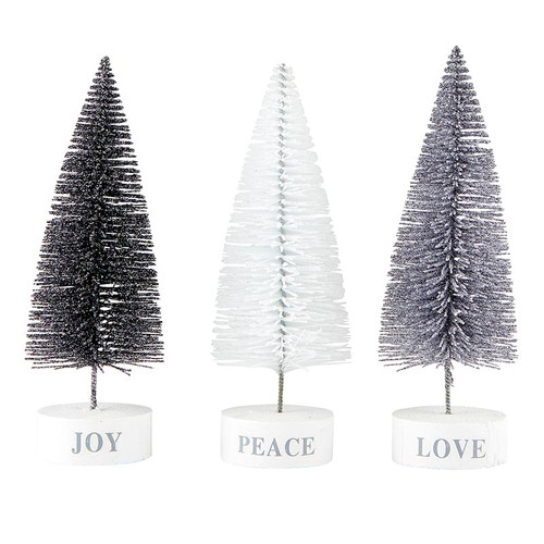 Face to Face Holiday Bottle Brush Tree Set - Tree Tops Glisten