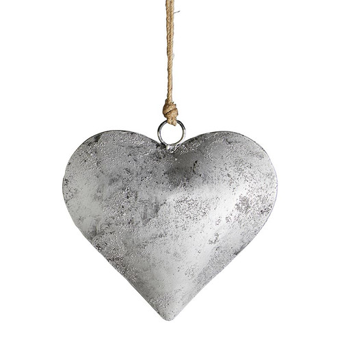 Silver Antique Heart - Medium
