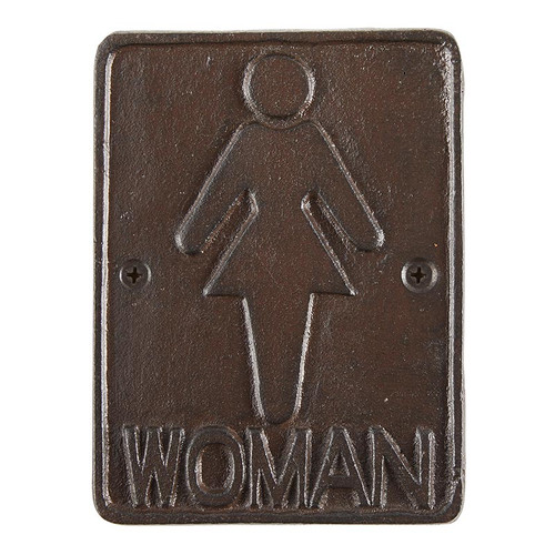 Cast Iron Woman Sign