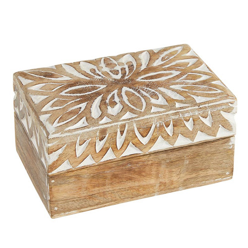 White Matte Carved Box