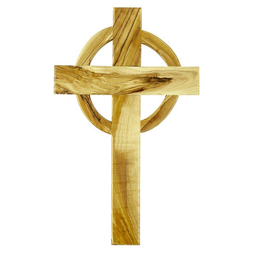 10" H Olive Wood Celtic Cross