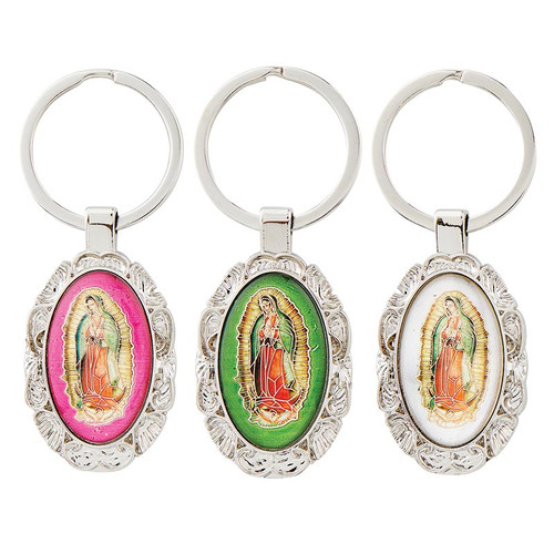 Our Lady of Guadalupe Key Chain Assortment (3 Asst) - 9/pk