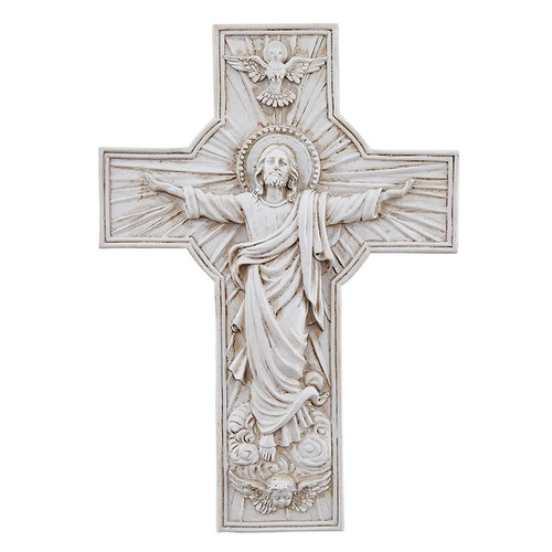 Stone Finish Risen Christ Wall Cross