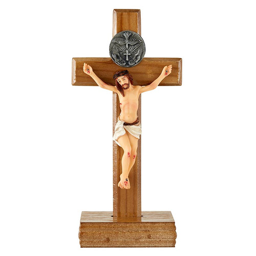 7" Holy Spirit Standing Wood Crucifix