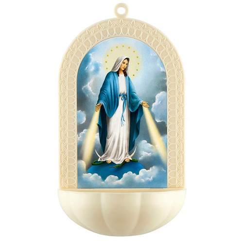 Blessed Mother Holy Water Font - 12/pk