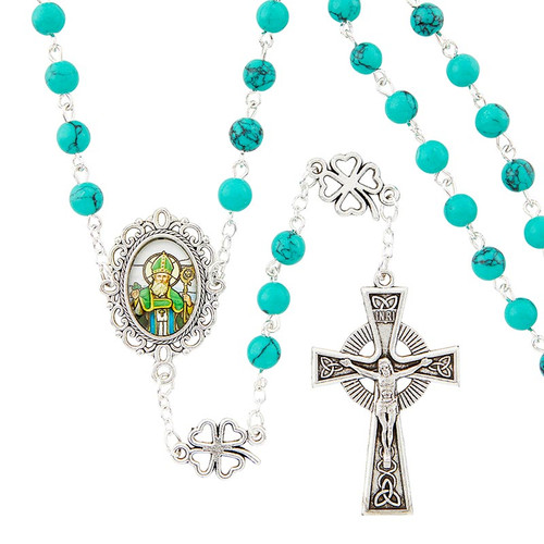 Irish Turquoise Rosary - 4/pk