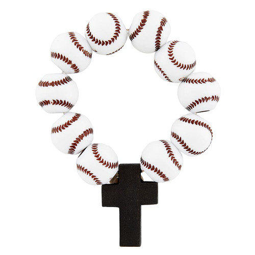 Baseball Sport Rosary Ring - 12/pk