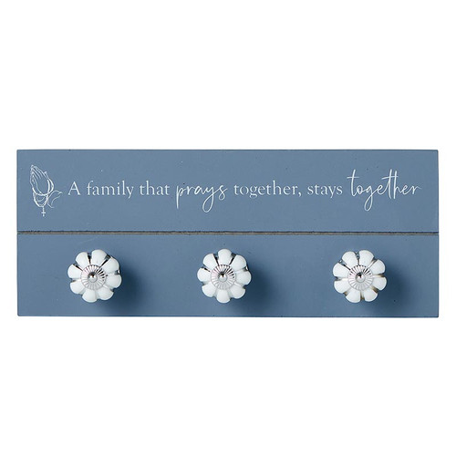 Family Prays Together Rosary Wall Hanger