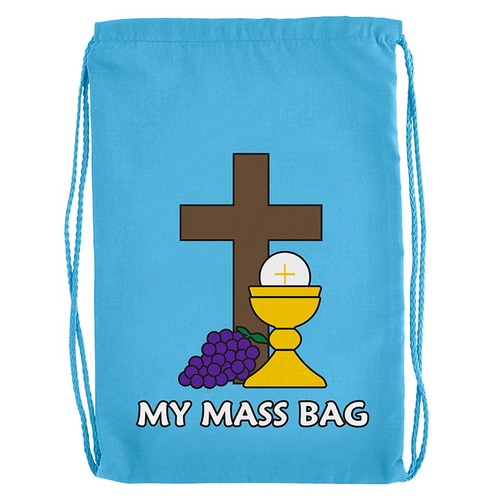 Blue My Mass Bag Drawstring Backpack - 12/pk