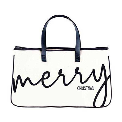 Large Canvas Tote - Merry Christmas