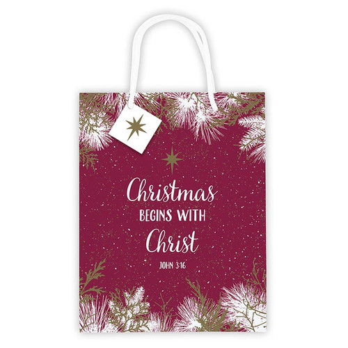 Christmas Begins with Christ Gift Bag - 12/pk