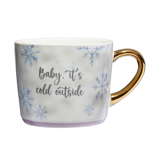 Cozy Gold Handle Mug - It's cold