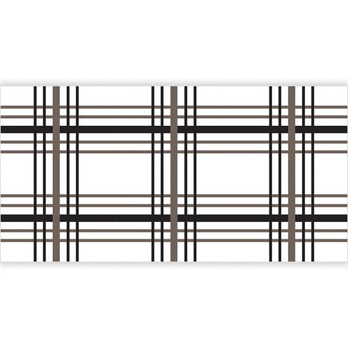 Paper Table Runner - White/Brown Plaid