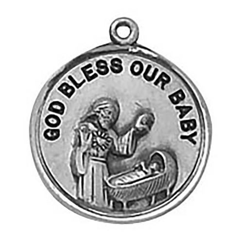 Sterling Silver Medal - God Bless Our Baby