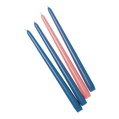 10" Advent Taper Candle Set - Blue/Rose - 6/pk