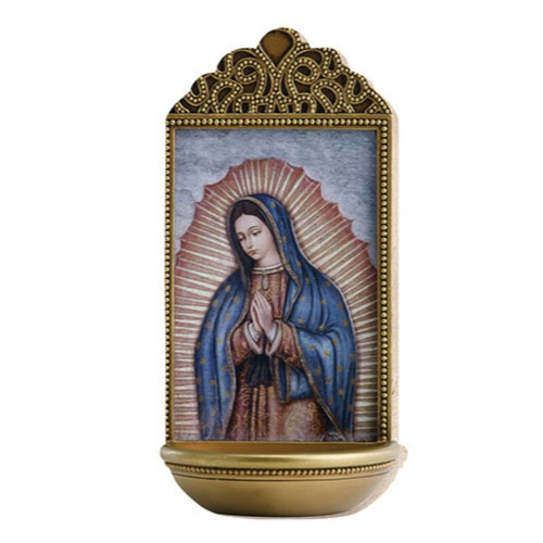 Our Lady of Guadalupe 6" Holy Water Font
