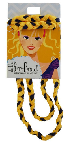 Double PomBraid Headband - Navy/Yellow Gold