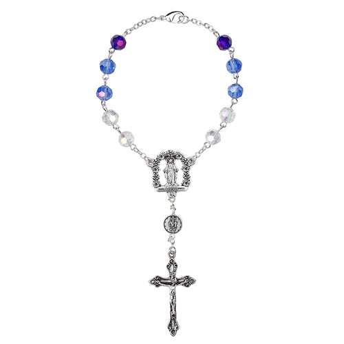 Our Lady of Grace Multicolor Auto Rosary - 12/pk