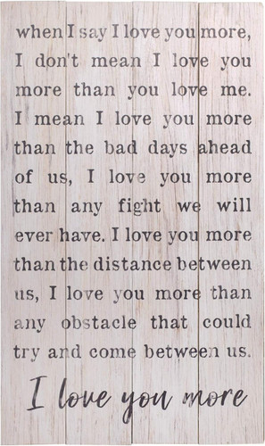 Pallet Plaque - I Love You More