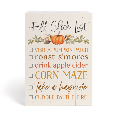 Wood Block - Fall Check List