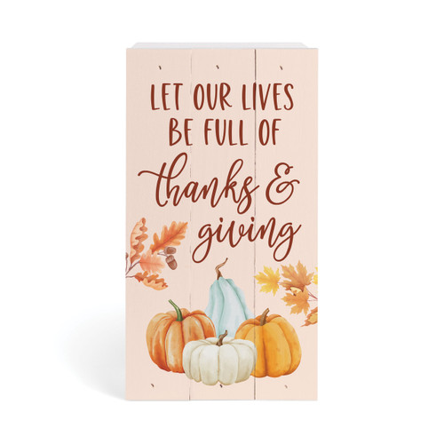 Wood Block -Thanks And Giving