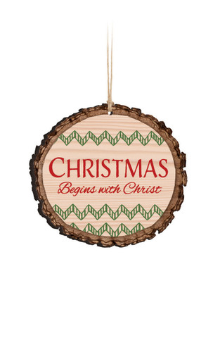 Ornament Barky Christmas Begins With Christ