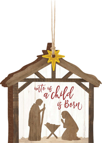 Ornament Manger Child is Born