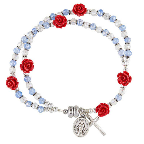 Miraculous Double-Strand Rose Rosary Bracelet - 3/pk (WC704)