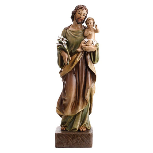 22" Val Gardena Statue - St. Joseph and Child