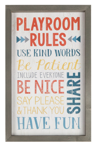 Framed Art - Playroom Rules
