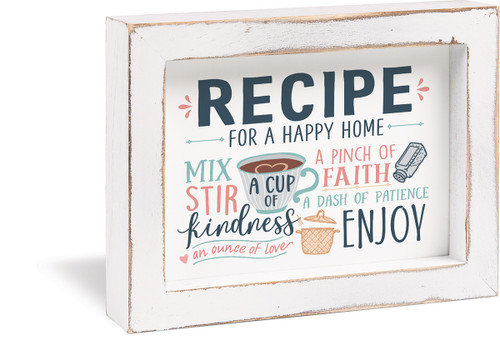 Framed Sign - Recipe For A Happy Home