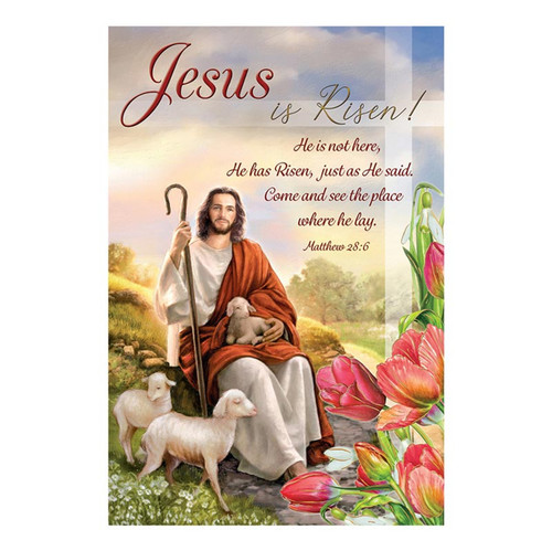 Jesus is Risen with Lambs Easter Card
