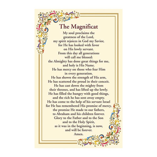 Magnificat Prayer Florentine Holy Card - 25/pk