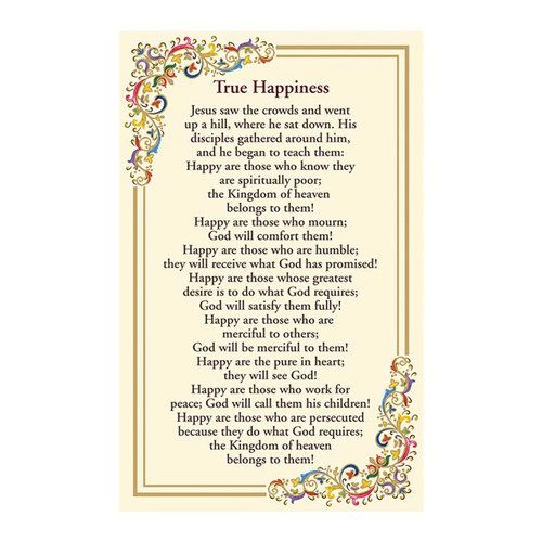 True Happiness Florentine Holy Card - 25/pk True Happiness Florentine Holy Card - 25/pk