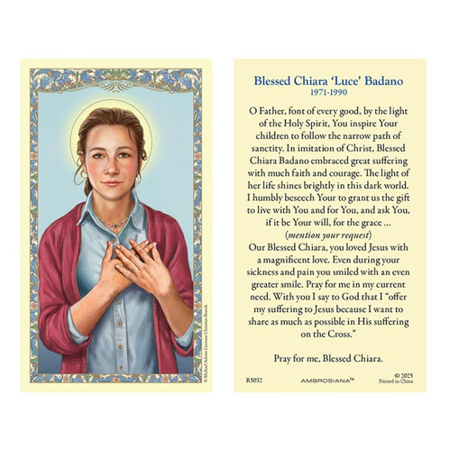 Blessed Chiara Luce Holy Card - 25/pk Blessed Chiara Luce Holy Card - 25/pk