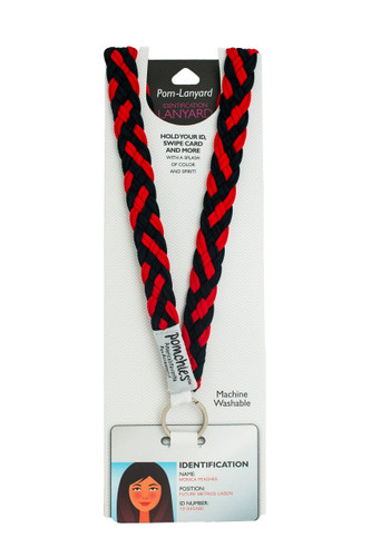 Pom Lanyard - Black/Red