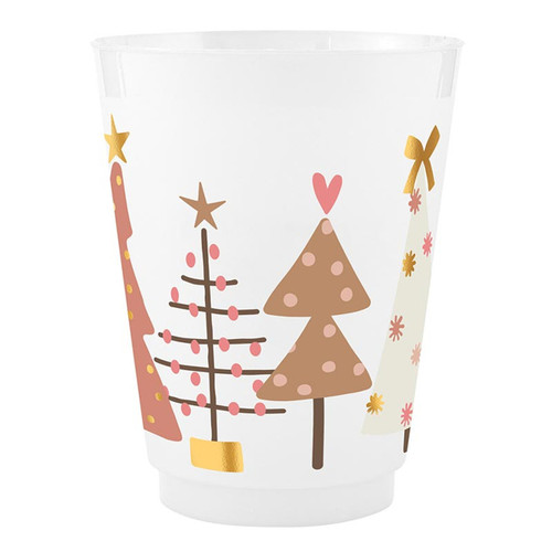 Gold Foil Frost Cups - Trees - Set of 8
