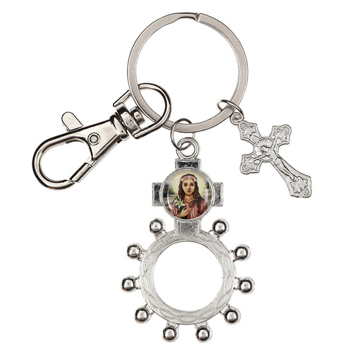 St. Philomena Rosary Ring with Clip - 12/pk