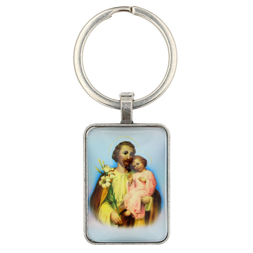 St. Joseph Epoxy Rectangle Key Chain - 12/pk