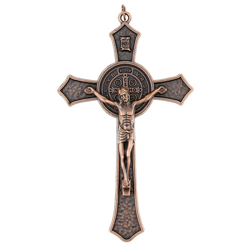 St. Benedict Antique Copper Crucifix - 10/pk